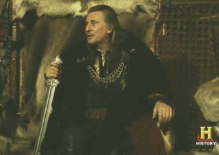 Vikings Gabriel Byrne with Swoird