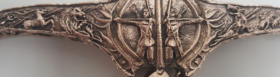 23  Heartsbane 3D Print finished Bronze crossguard