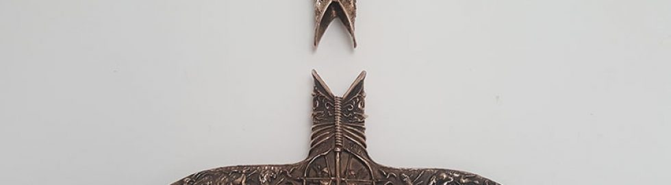 26 Heartsbane Modelled finished Bronze crossguard and pommel
