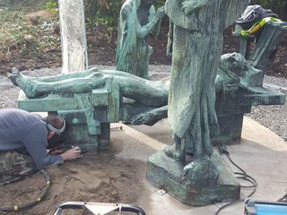 8 Jerome Conor Restoration at Merrion Square New Fixings Welded In